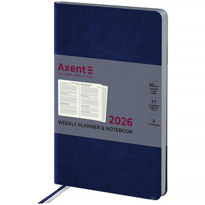 Еженедельник 2026 Axent Partner City Soft 8521-26-02-A, 125*195, синий