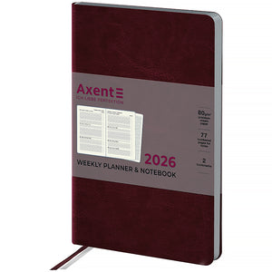 Еженедельник 2026 Axent Partner City Soft 8521-26-05-A, 125*195, коричневый