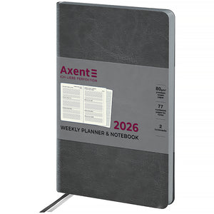 Еженедельник 2026 Axent Partner City Soft 8521-26-06-A, 125*195, серый