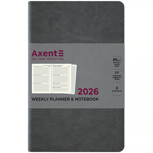 Еженедельник 2026 Axent Partner City Soft 8521-26-06-A, 125*195, серый