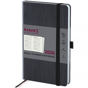 Еженедельник 2026 Axent Partner Lines 8515-26-01-A, 125*195, чёрный