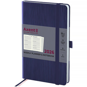 Еженедельник 2026 Axent Partner Lines 8515-26-02-A, 125*195, тёмно-синий