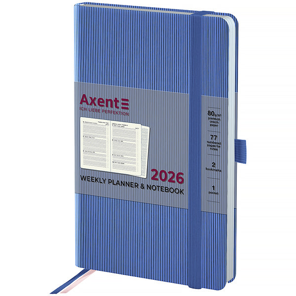 Еженедельник 2026 Axent Partner Lines 8515-26-48-A, 125*195, голубой