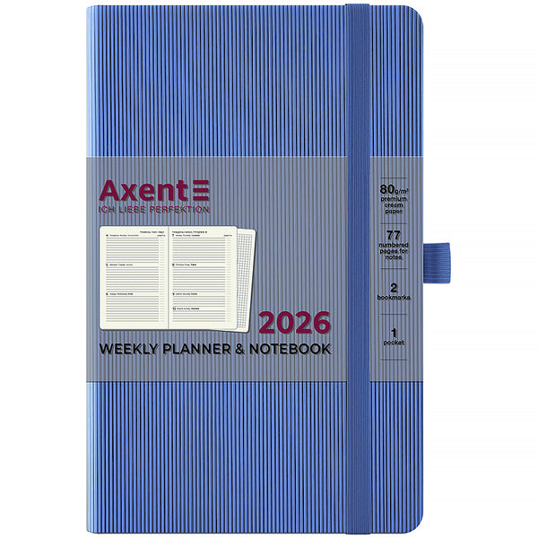 Еженедельник 2026 Axent Partner Lines 8515-26-48-A, 125*195, голубой