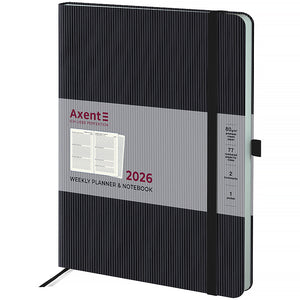 Еженедельник 2026 Axent Grand Lines 8531-26-01-A, 195*255, чёрный