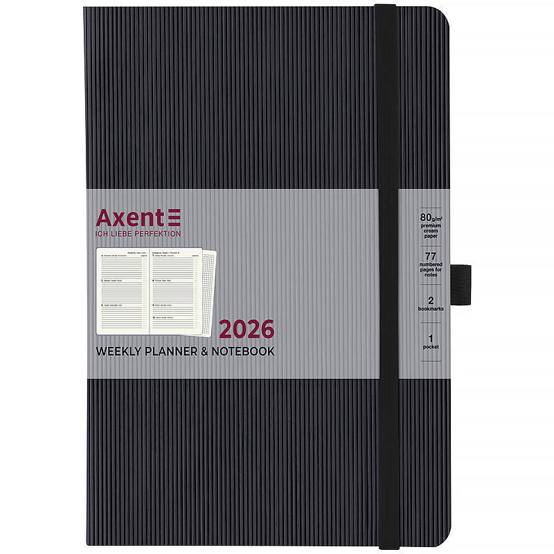 Щотижневик 2026 Axent Grand Lines 8531-26-01-A, 195*255, чорний
