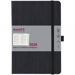 Еженедельник 2026 Axent Grand Lines 8531-26-01-A, 195*255, чёрный