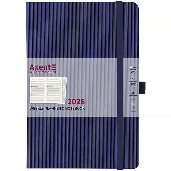 Еженедельник 2026 Axent Grand Lines 8531-26-02-A, 195*255, синий