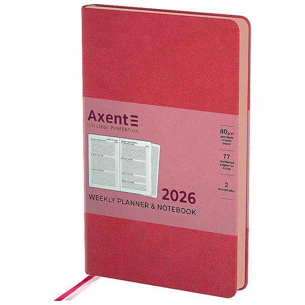 Еженедельник 2026 Axent Partner Soft Muse 8527-26-1-A, 125*195, розовый