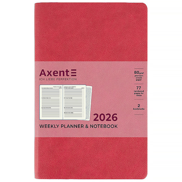 Еженедельник 2026 Axent Partner Soft Muse 8527-26-1-A, 125*195, розовый