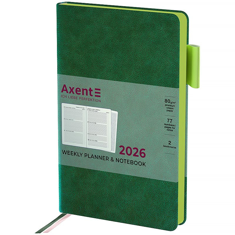 Щотижневик 2026 Axent Partner Soft Muse 8527-26-2-A, 125*195, зелений