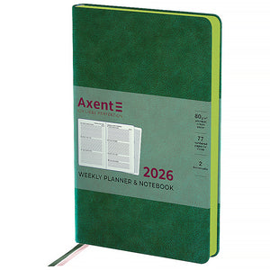 Еженедельник 2026 Axent Partner Soft Muse 8527-26-2-A, 125*195, зелёный