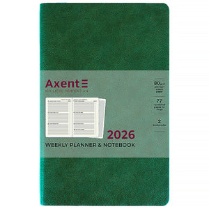 Еженедельник 2026 Axent Partner Soft Muse 8527-26-2-A, 125*195, зелёный
