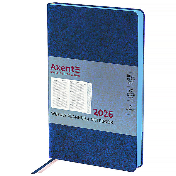 Еженедельник 2026 Axent Partner Soft Muse 8527-26-3-A, 125*195, синий