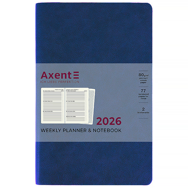Еженедельник 2026 Axent Partner Soft Muse 8527-26-3-A, 125*195, синий