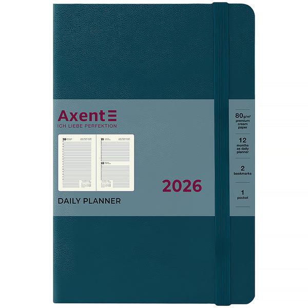 Ежедневник 2026 Axent Partner Strong 8819-26-31-A, 145*210, малахитовый