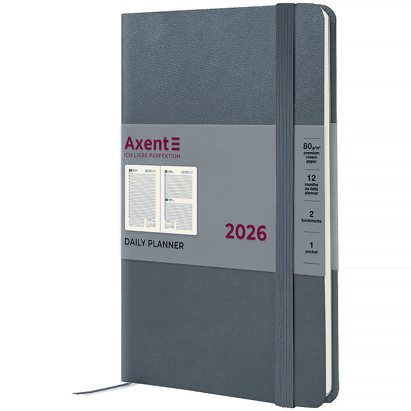 Ежедневник 2026 Axent Partner Strong 8819-26-62-A, 145*210, серый