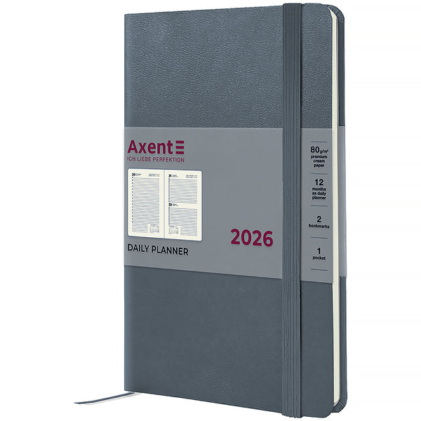 Ежедневник 2026 Axent Partner Strong 8819-26-62-A, 145*210, серый