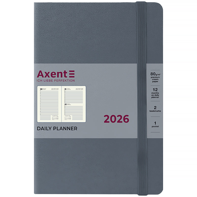 Ежедневник 2026 Axent Partner Strong 8819-26-62-A, 145*210, серый