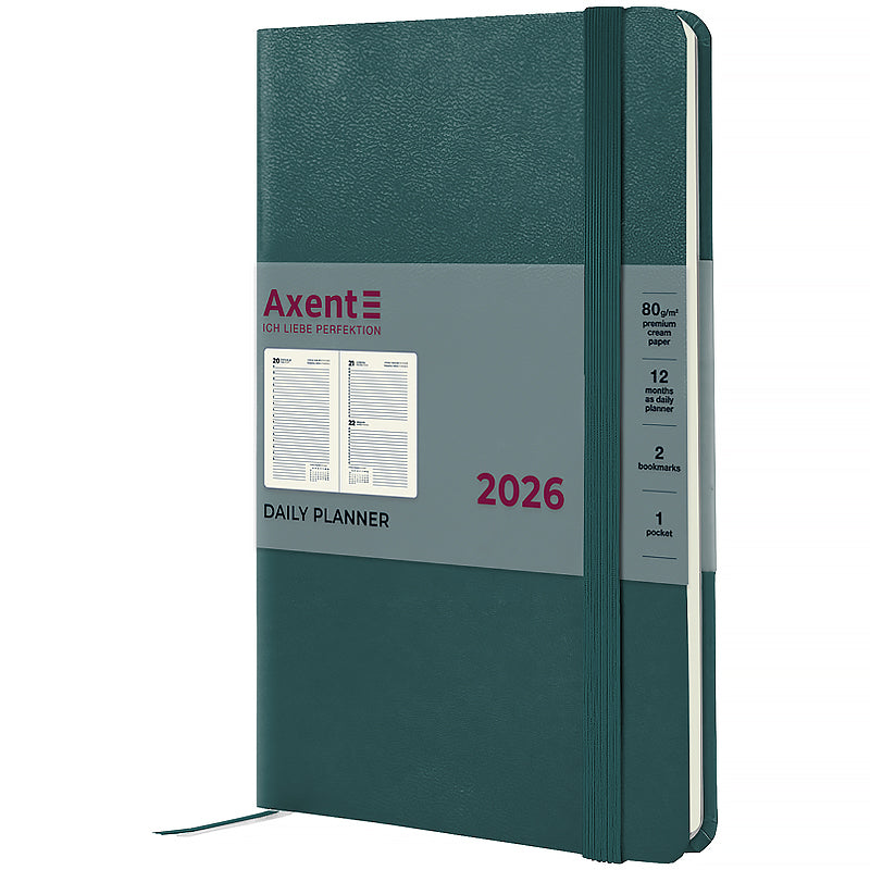 Ежедневник 2026 Axent Partner Strong 8819-26-63-A, 145*210, лазурный