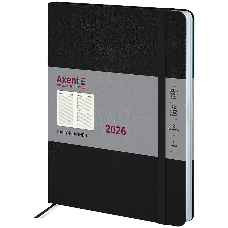Щоденник 2026 Axent Grand Strong 8830-26-01-A, 195*255, чорний