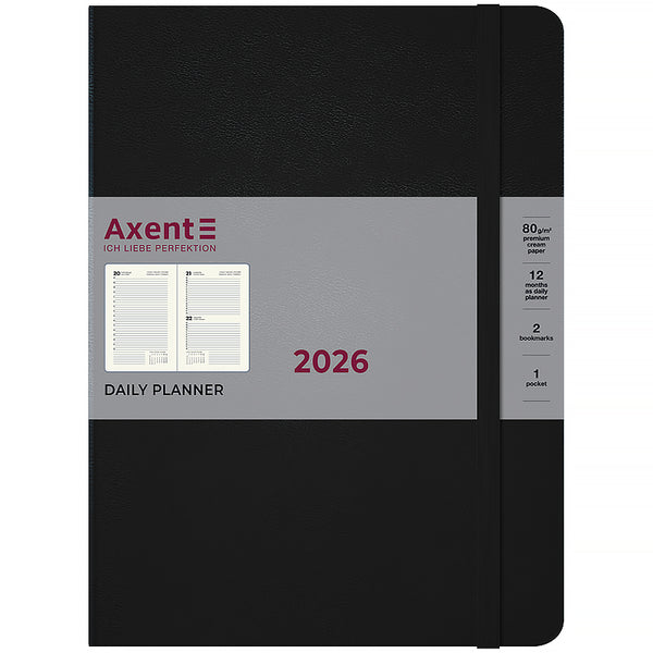 Ежедневник 2026 Axent Grand Strong 8830-26-01-A, 195*255, чёрный