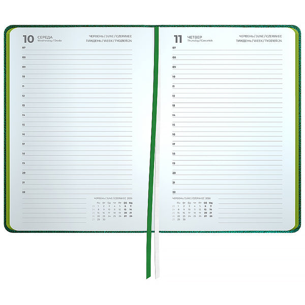 Ежедневник 2026 Axent Partner Soft Muse 8827-26-2-A, 145*210, зелёный
