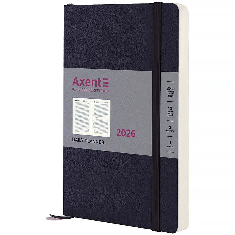 Ежедневник 2026 Axent Partner Soft Skin 8810-26-02-A, 145*210, синий