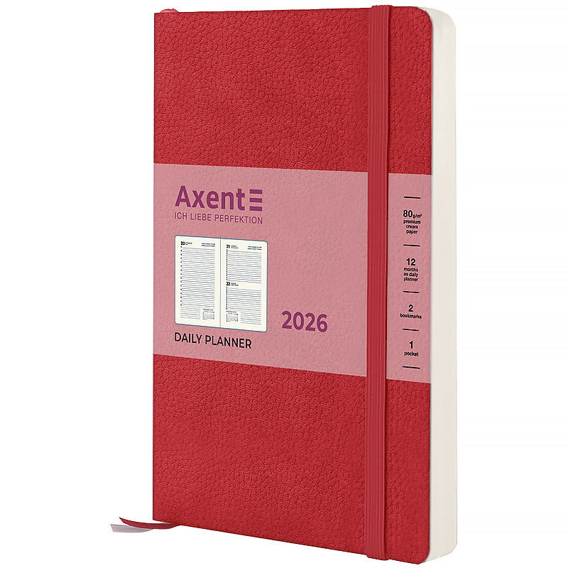 Ежедневник 2026 Axent Partner Soft Skin 8810-26-06-A, 145*210, красный