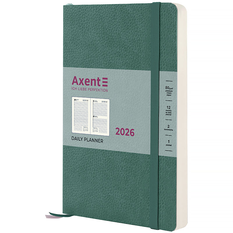Ежедневник 2026 Axent Partner Soft Skin 8810-26-48-A, 145*210, серо-лазурный