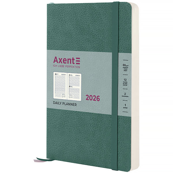 Ежедневник 2026 Axent Partner Soft Skin 8810-26-48-A, 145*210, серо-лазурный