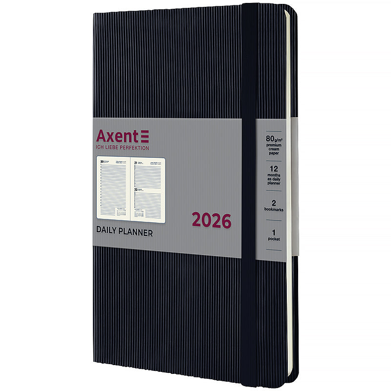 Ежедневник 2026 Axent Partner Lines 8815-26-01-A, 145*210, чёрный