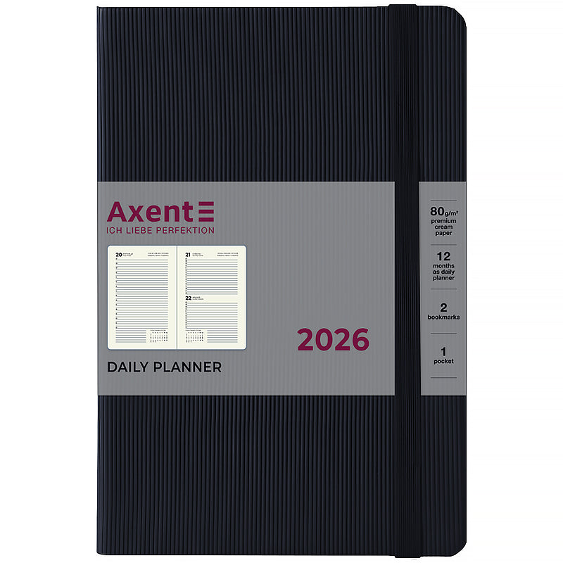 Ежедневник 2026 Axent Partner Lines 8815-26-01-A, 145*210, чёрный