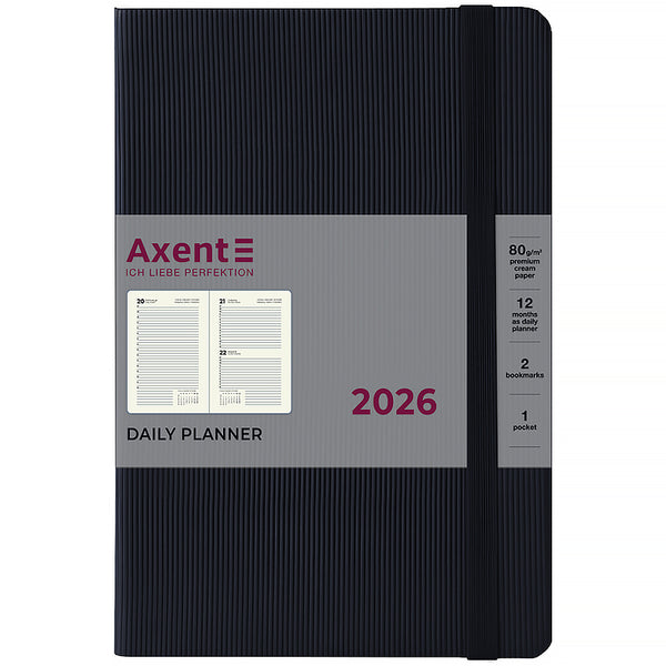 Ежедневник 2026 Axent Partner Lines 8815-26-01-A, 145*210, чёрный