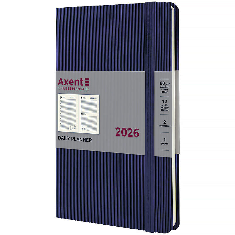 Ежедневник 2026 Axent Partner Lines 8815-26-02-A, 145*210, синий