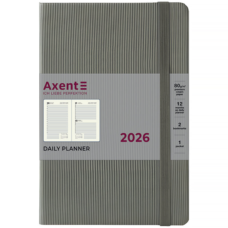 Ежедневник 2026 Axent Partner Lines 8815-26-03-A, 145*210, серый