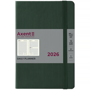 Ежедневник 2026 Axent Partner Lines 8815-26-23-A, 145*210, тёмно-зелёный