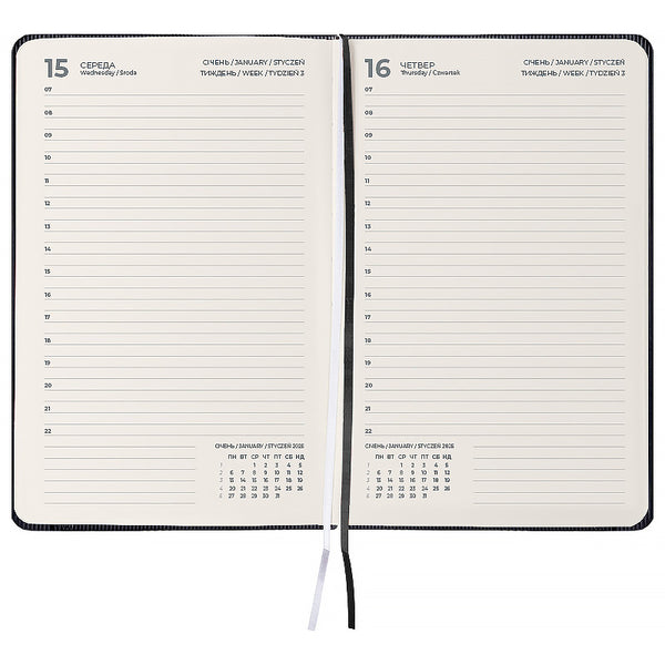 Ежедневник 2026 Axent Grand Lines 8831-26-01-A, 195*255, чёрный