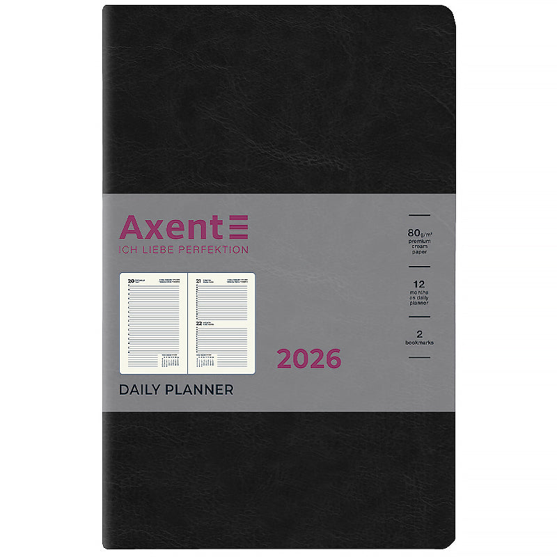 Щоденник 2026 Axent Partner City Soft 8821-26-01-A, 145*210, чорний