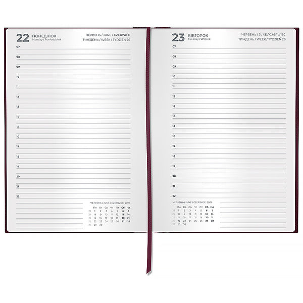 Ежедневник 2026 Axent Classic City 8842-26-5-A, 145*210, з/т сливовый