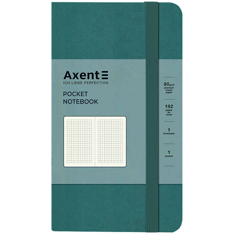 Книга записна Axent Partner 8301-63-A, 95x140 мм, 96 аркушів, клітинка, лазурна