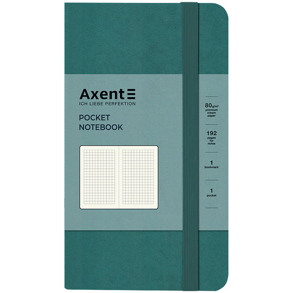 Книга записна Axent Partner 8301-63-A, 95x140 мм, 96 аркушів, клітинка, лазурна