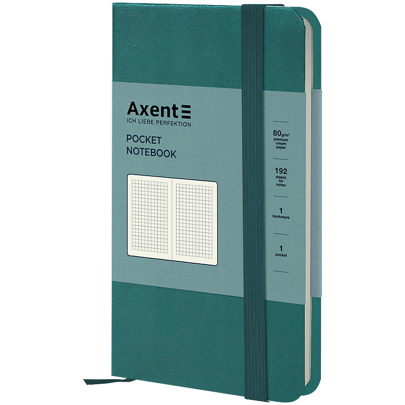 Книга записна Axent Partner 8301-63-A, 95x140 мм, 96 аркушів, клітинка, лазурна