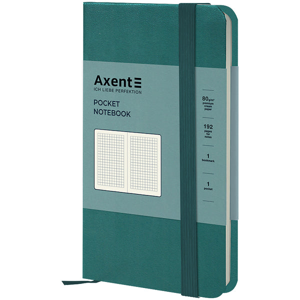 Книга записна Axent Partner 8301-63-A, 95x140 мм, 96 аркушів, клітинка, лазурна