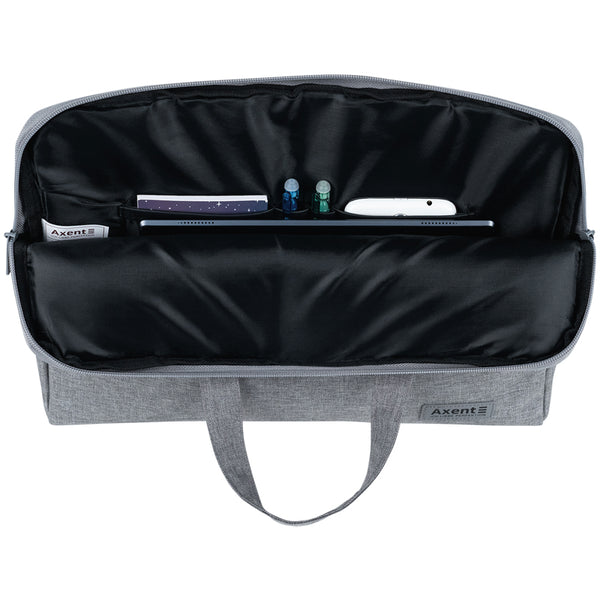 Сумка для документів текстильна Axent 1632-01-A,  А4, 1 відділ, світло-сіра