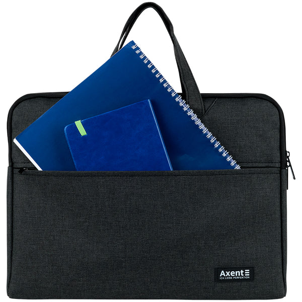 Сумка для документів текстильна Axent 1632-02-A, А4, 1 відділ, темно-сіра