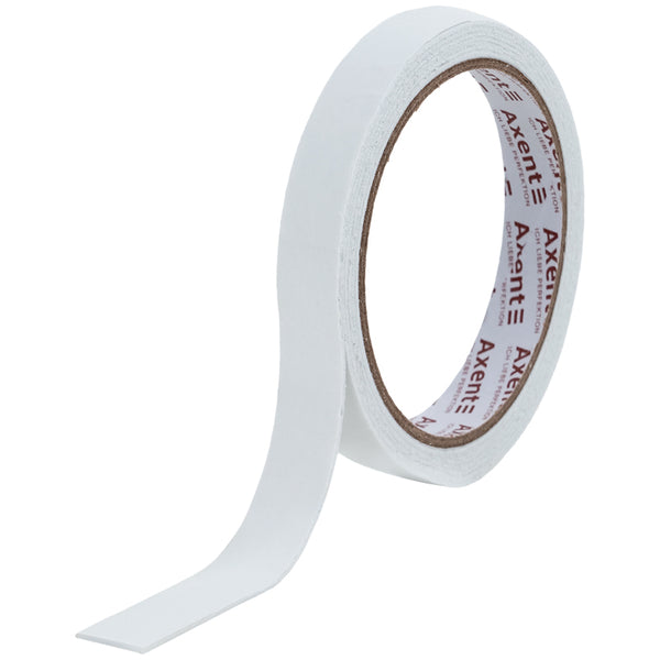Стрічка клейка двостороння Axent 3114-A, 18 мм х 2 м, спінена, в індивідуальному пакуванні