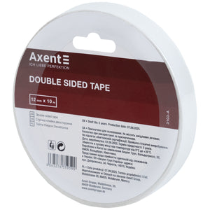 Стрічка клейка двостороння Axent 3103-A, 12 мм х 10 м, в індивідуальному пакуванні