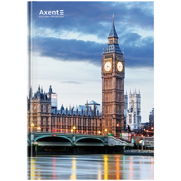 Книга записна Axent City London 8425-5-A, А4- 203*273 мм, 96 аркушів, клітинка