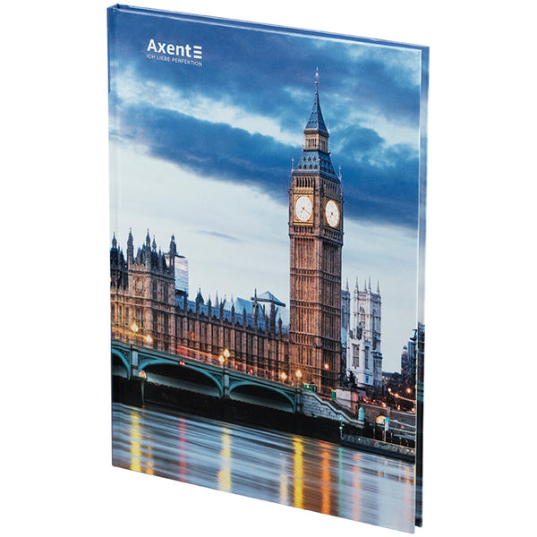 Книга записна Axent City London 8425-5-A, А4- 203*273 мм, 96 аркушів, клітинка